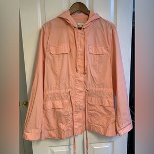 J. Crew Lightweight Hooded Utility Wind Breaker Jacket - XL - Light Pink - NWT